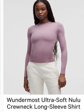 Ultra-Soft Nulu Crewneck Long-Sleeve Shirt - Lavender Luxe (S)